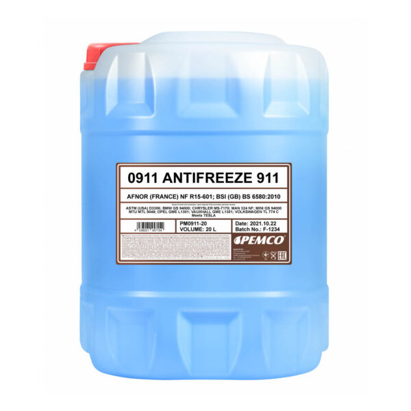 Pemco antifreeze 911 (-40°c) mΠΛΕ 20l - amortiser online -
