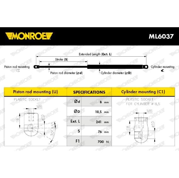 Αμορτισέρ Καπό Monroe Ml6037 για Mini (r56) 10.06 – 11.13, Mini Clubman (r55) 10.07 – 6.14, Mini Clubvan (r55) 12.12 -, Mini Convertible (r57) 8.08 – 6.15, Mini Coupe (r58) 12.10 – 5.15, Mini Roadster (r59) 2.12 – - Amortiser Online - Amortiser Online Αμορτισέρ Καπό monroe ml6037 για mini (r56) 10. 06 – 11. 13, mini clubman (r55) 10. 07 – 6. 14, mini clubvan (r55) 12. 12 -, mini convertible (r57) 8. 08 – 6. 15, mini coupe (r58) 12. 10 – 5. 15, mini roadster (r59) 2. 12 – - amortiser online -
