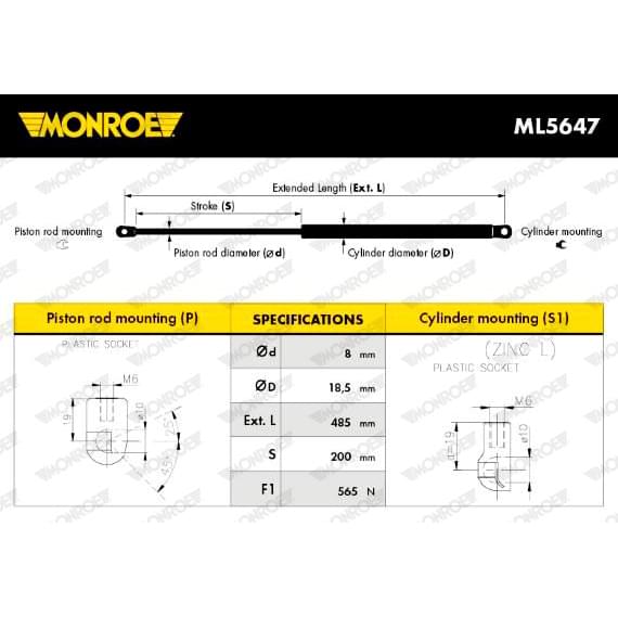 Αμορτισέρ Πορτ Μπαγκάζ Monroe Ml5647 για Toyota Avensis T25 Liftback (2003-2008) | 565n - Amortiser Online - Amortiser Online Αμορτισέρ Πορτ Μπαγκάζ monroe ml5647 για toyota avensis t25 liftback (2003-2008) | 565n - amortiser online -