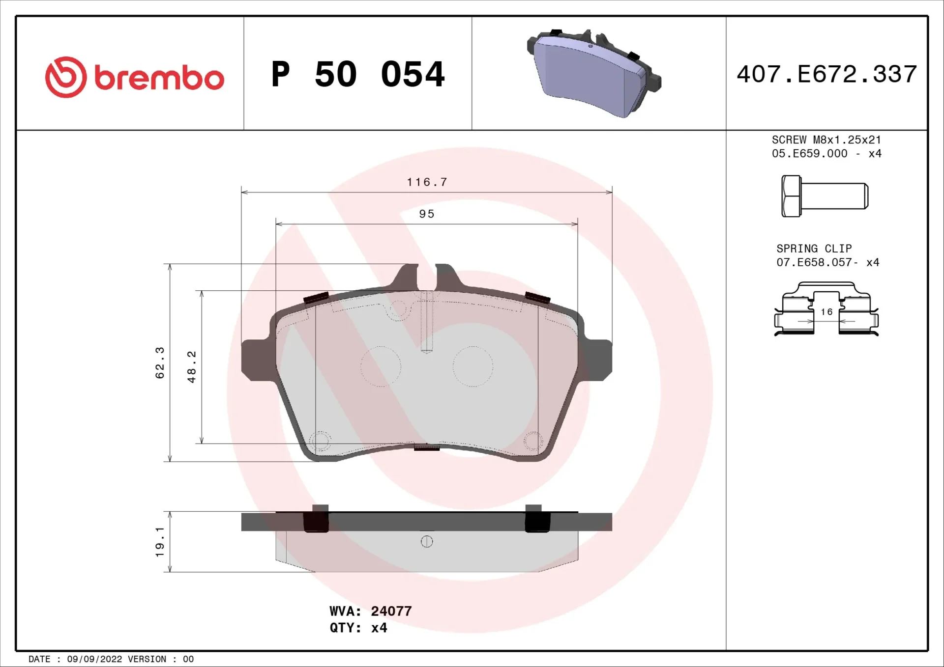 Σετ τακάκια, Δισκόφρενα Brembo P 50 054 για Mercedes - Amortiseronline - Amortiseronline Σετ τακάκια, Δισκόφρενα brembo p 50 054 για mercedes - amortiseronline -