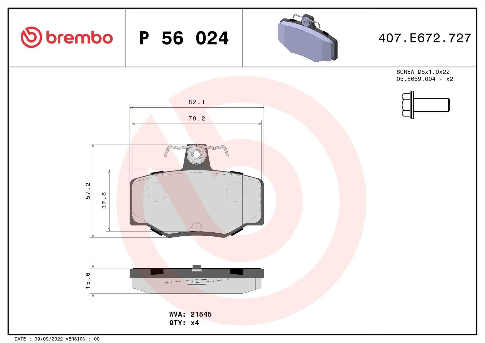 Σετ τακάκια, Δισκόφρενα Brembo P 56 024 για Nissan - Amortiseronline - Amortiseronline Σετ τακάκια, Δισκόφρενα brembo p 56 024 για nissan - amortiseronline -