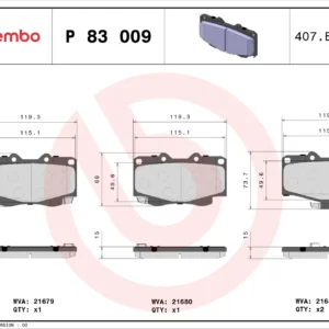 Σετ τακάκια, Δισκόφρενα Brembo P 83 009