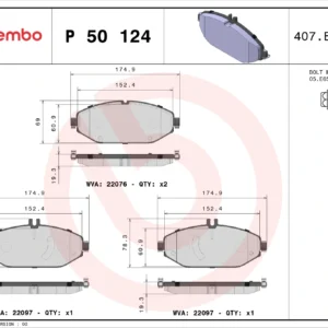 Σετ τακάκια, Δισκόφρενα Brembo P 50 124 για Mercedes