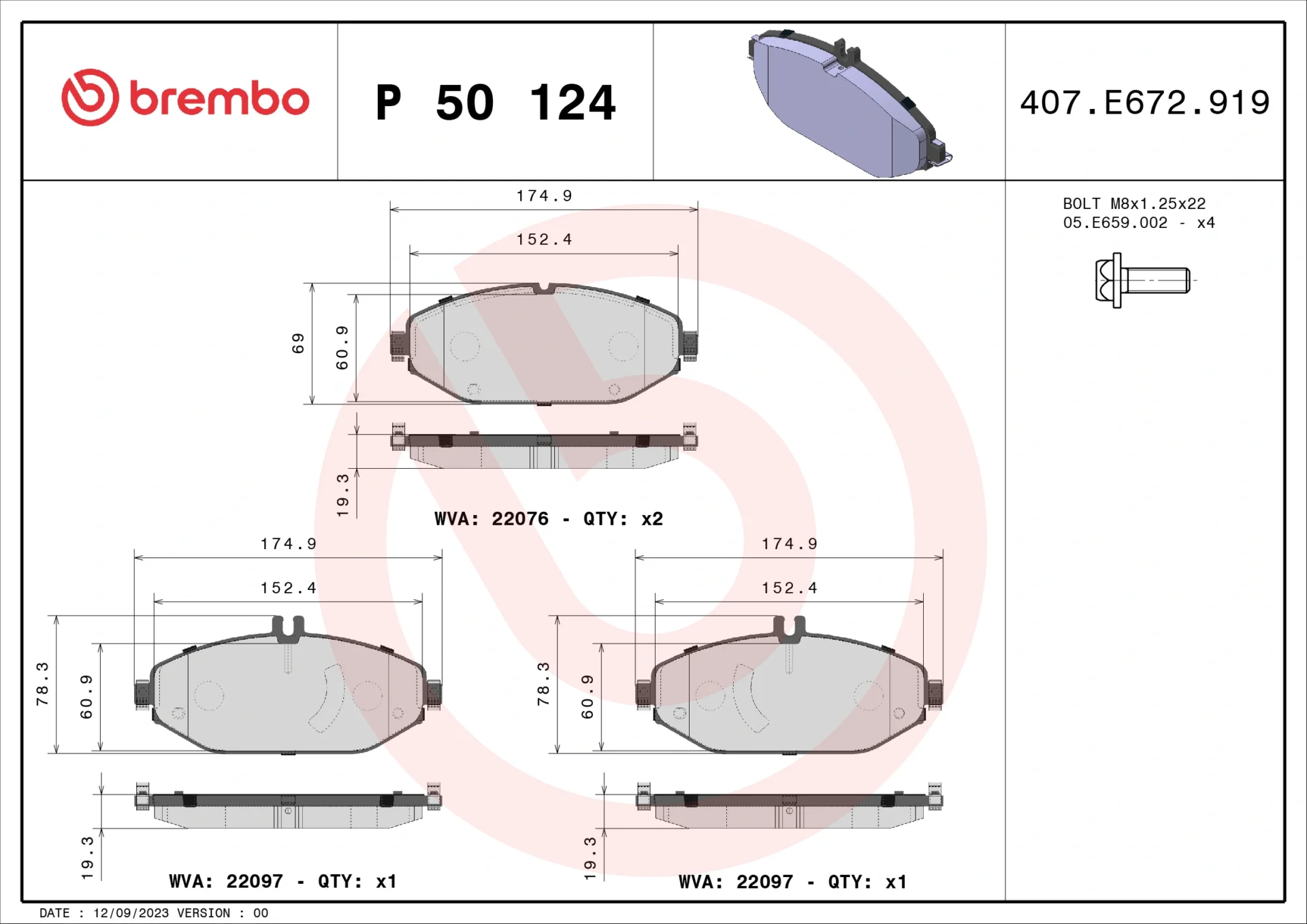 Σετ τακάκια, Δισκόφρενα Brembo P 50 124 για Mercedes - Amortiseronline - Amortiseronline Σετ τακάκια, Δισκόφρενα brembo p 50 124 για mercedes - amortiseronline -