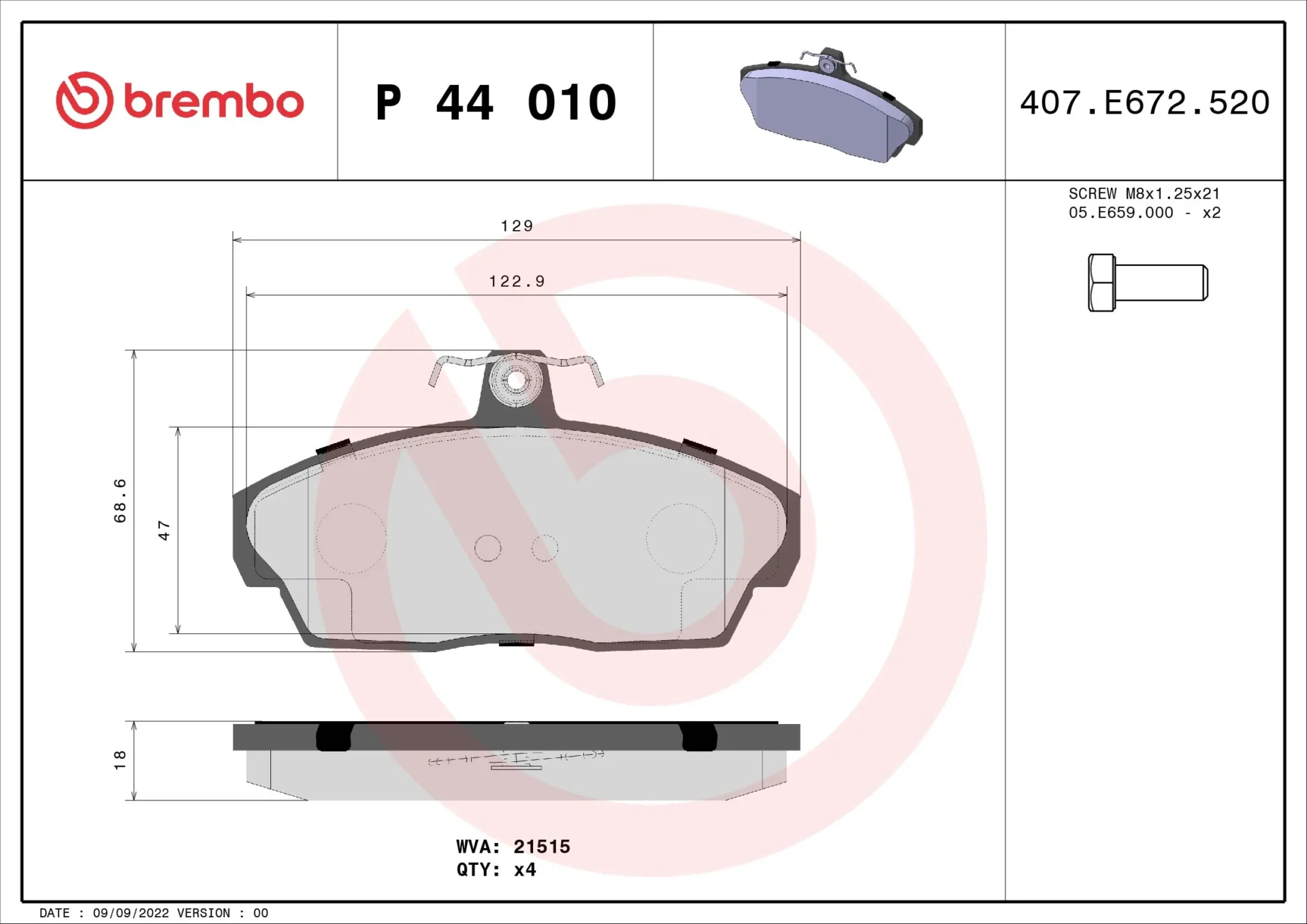 Σετ τακάκια, Δισκόφρενα Brembo P 44 010 για Land Rover - Amortiseronline - Amortiseronline Σετ τακάκια, Δισκόφρενα brembo p 44 010 για land rover - amortiseronline -