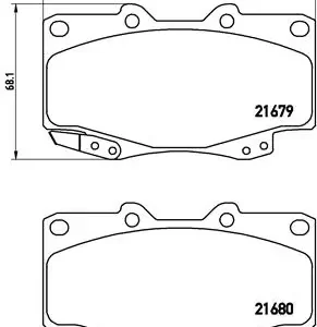 Σετ τακάκια, Δισκόφρενα Brembo P 83 069 Toyota