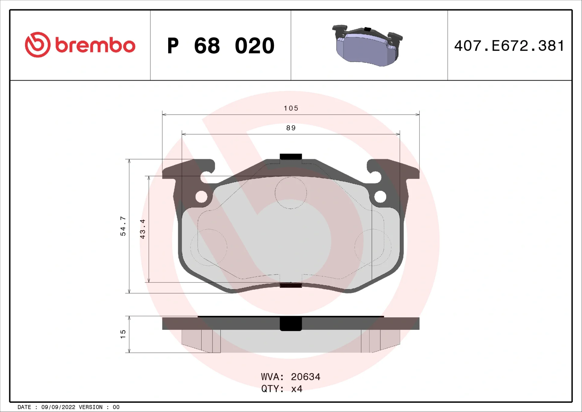 Σετ τακάκια, Δισκόφρενα Brembo P 68 020 - Amortiseronline - Amortiseronline Σετ τακάκια, Δισκόφρενα brembo p 68 020 - amortiseronline -