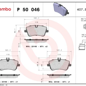 Σετ τακάκια, Δισκόφρενα Brembo P 50 046 για Mercedes
