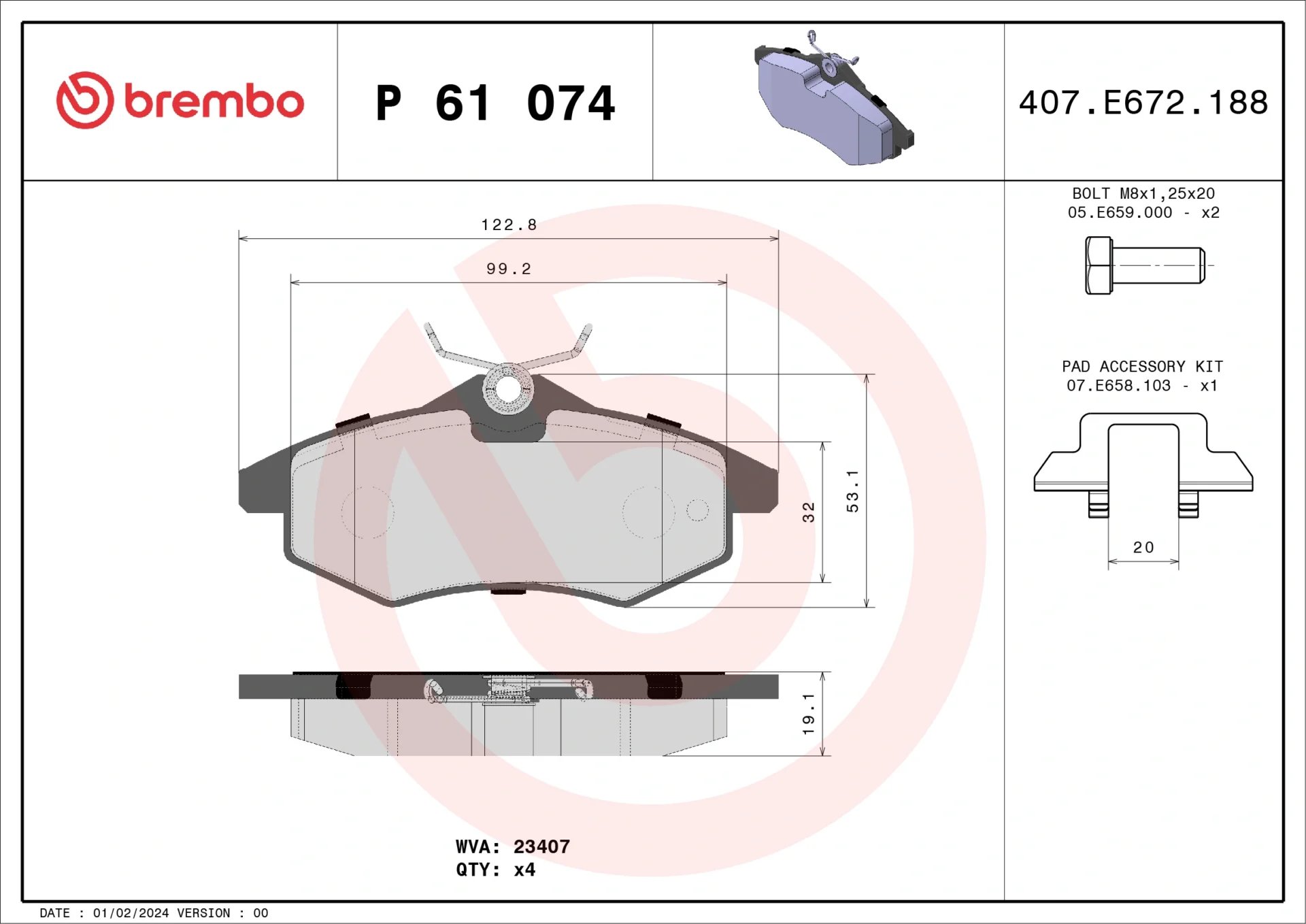 Σετ τακάκια, Δισκόφρενα Brembo P 61 074 - Amortiseronline - Amortiseronline Σετ τακάκια, Δισκόφρενα brembo p 61 074 - amortiseronline -