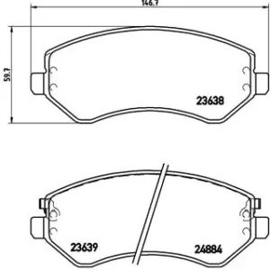 Σετ τακάκια, Δισκόφρενα Brembo P 37 007 για Jeep, Chrysler