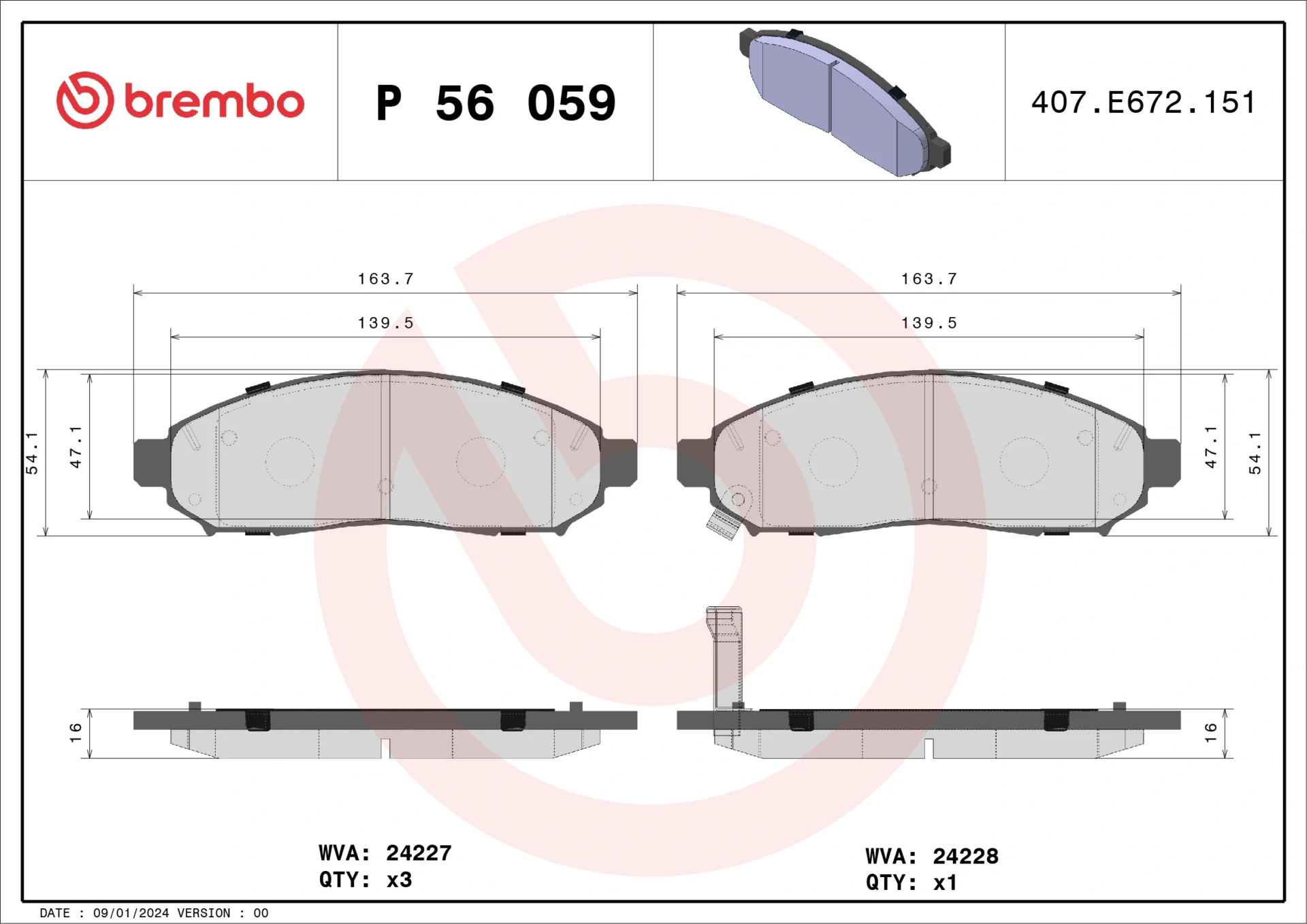 Σετ τακάκια, Δισκόφρενα Brembo P 56 059 - Amortiseronline - Amortiseronline Σετ τακάκια, Δισκόφρενα brembo p 56 059 - amortiseronline -