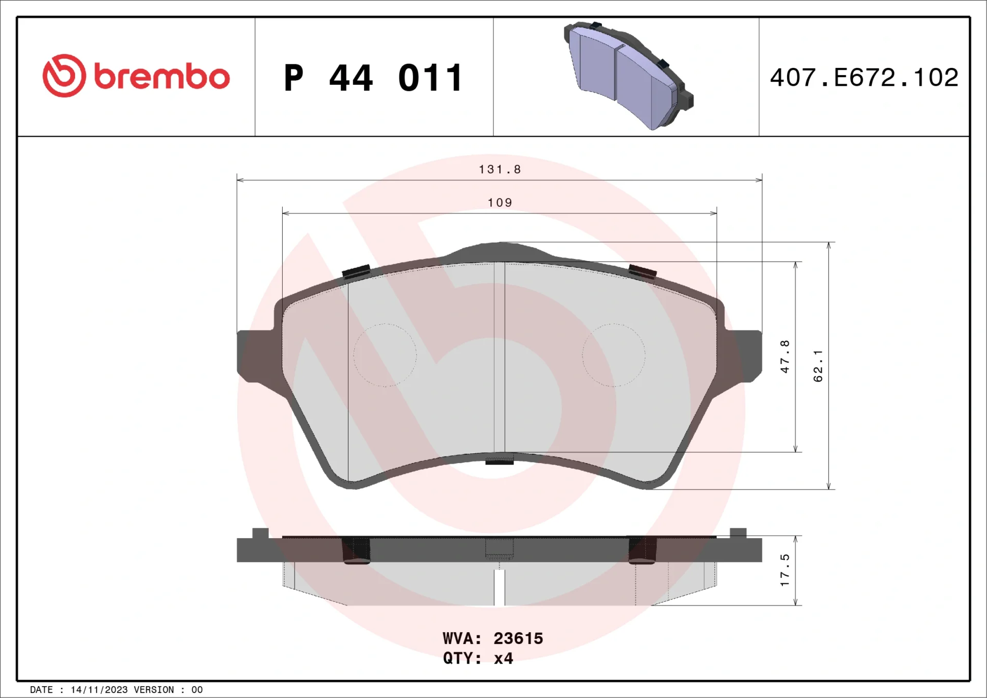 Σετ τακάκια, Δισκόφρενα Brembo P 44 011 για Land Rover - Amortiseronline - Amortiseronline Σετ τακάκια, Δισκόφρενα brembo p 44 011 για land rover - amortiseronline -