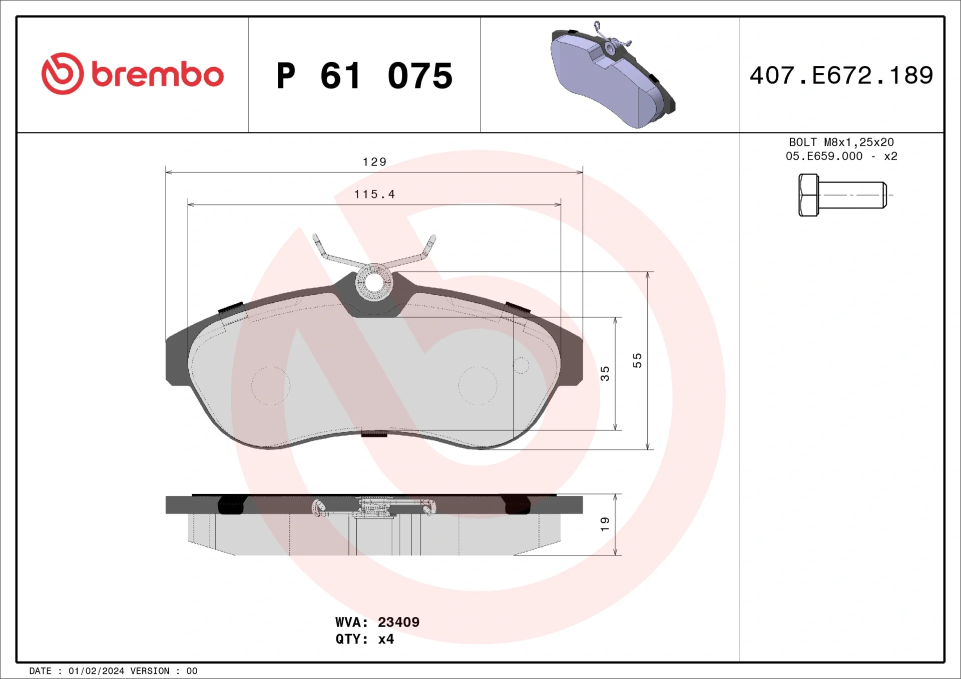 Σετ τακάκια, Δισκόφρενα Brembo P 61 075 - Amortiseronline - Amortiseronline Σετ τακάκια, Δισκόφρενα brembo p 61 075 - amortiseronline -