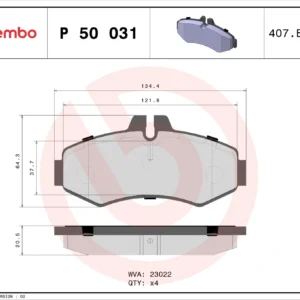 Σετ τακάκια, Δισκόφρενα Brembo P 50 031 για Mercedes