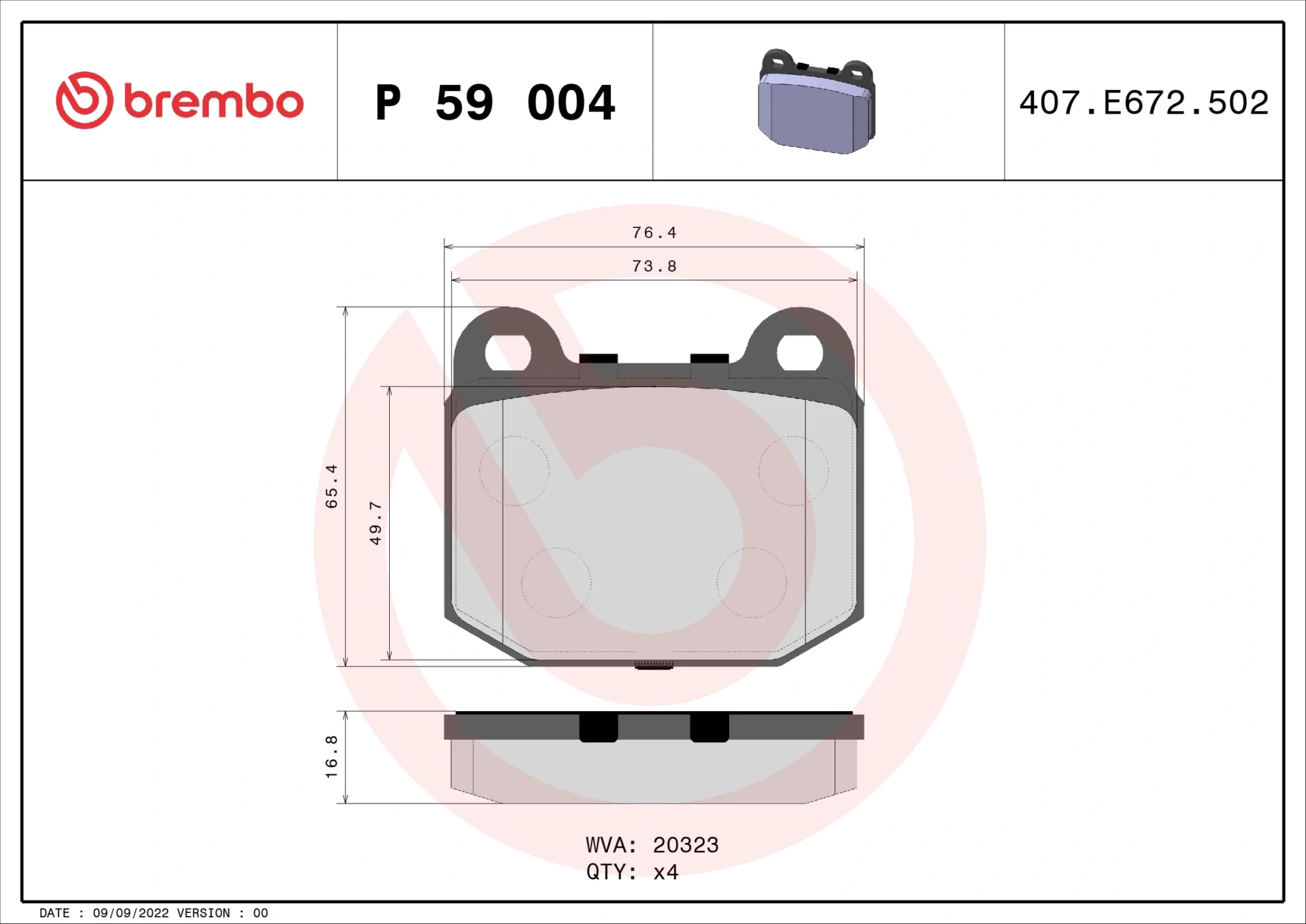 Σετ τακάκια, Δισκόφρενα Brembo P 59 004 - Amortiseronline - Amortiseronline Σετ τακάκια, Δισκόφρενα brembo p 59 004 - amortiseronline -