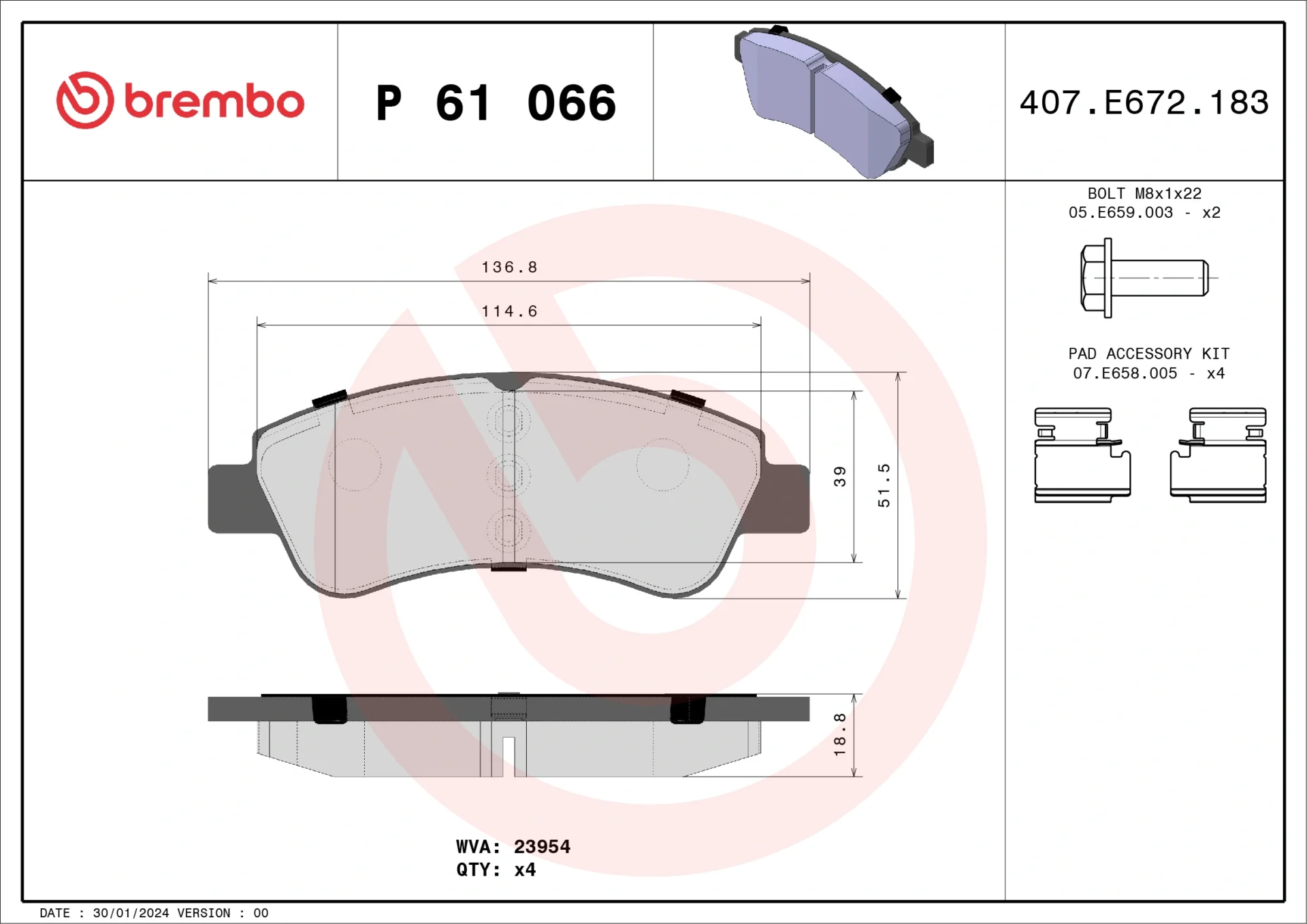 Σετ τακάκια, Δισκόφρενα Brembo P 61 066 - Amortiseronline - Amortiseronline Σετ τακάκια, Δισκόφρενα brembo p 61 066 - amortiseronline -