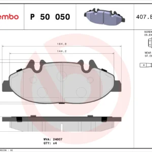 Σετ τακάκια, Δισκόφρενα Brembo P 50 050 για Mercedes