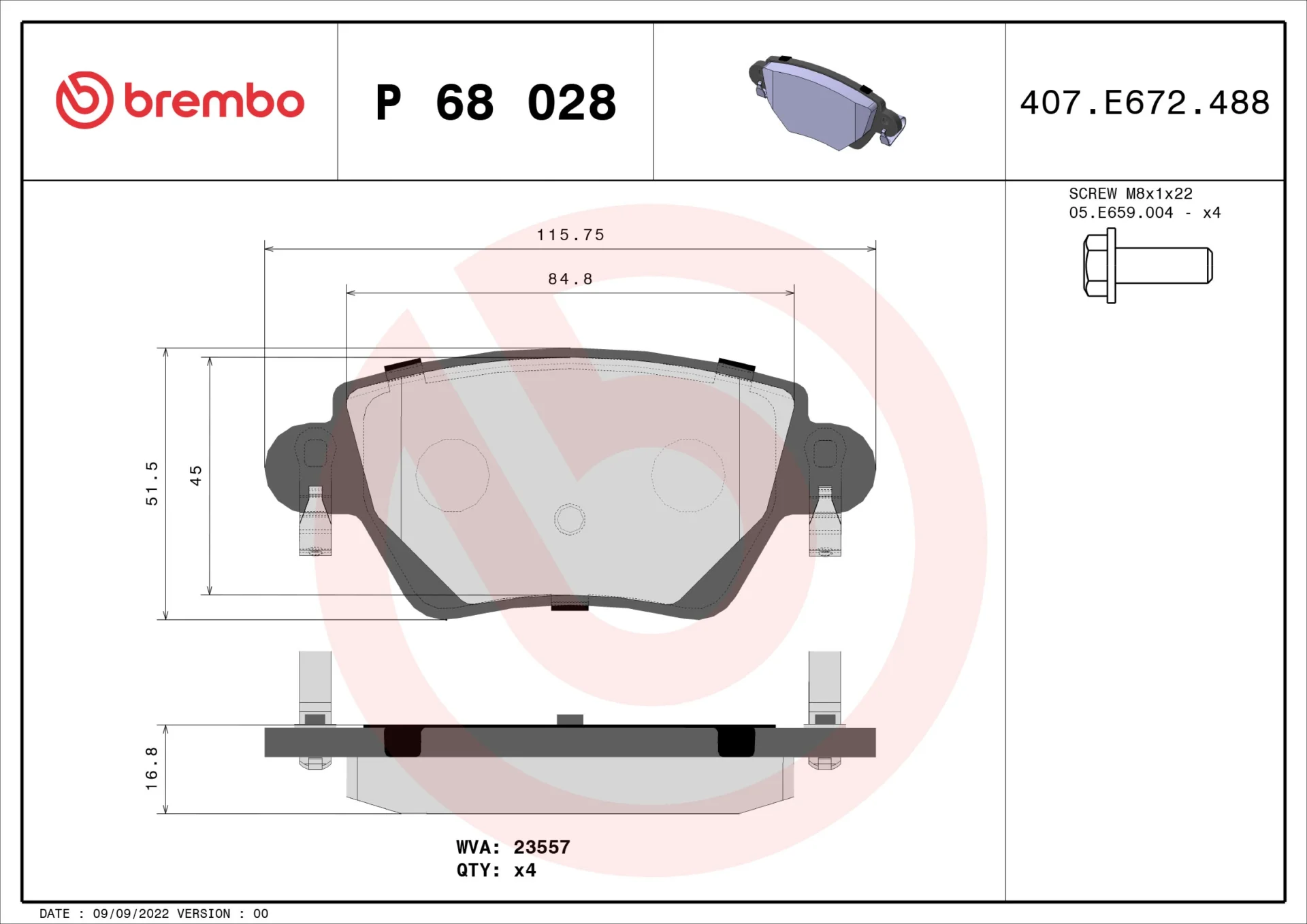 Σετ τακάκια, Δισκόφρενα Brembo P 68 028 - Amortiseronline - Amortiseronline Σετ τακάκια, Δισκόφρενα brembo p 68 028 - amortiseronline -