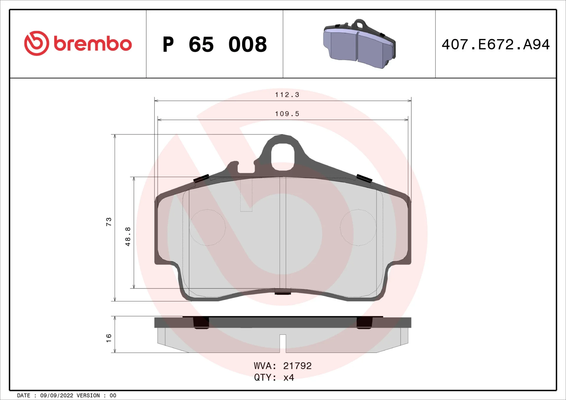 Σετ τακάκια, Δισκόφρενα Brembo P 65 008 - Amortiseronline - Amortiseronline Σετ τακάκια, Δισκόφρενα brembo p 65 008 - amortiseronline -