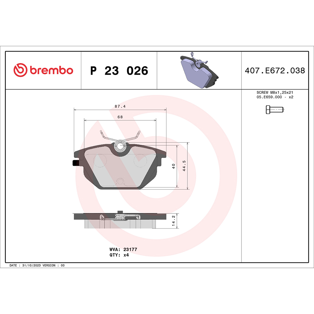 Σετ τακάκια, Δισκόφρενα Brembo P 23 026 για Alfa Romeo, Fiat, Lancia - Amortiser Online - Amortiser Online Σετ τακάκια, Δισκόφρενα brembo p 23 026 για alfa romeo, fiat, lancia - amortiser online -