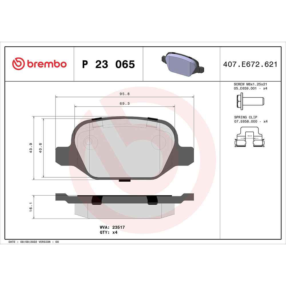 Σετ τακάκια, Δισκόφρενα Brembo P 23 065 για Alfa Romeo, Fiat, Lancia - Amortiser Online - Amortiser Online Σετ τακάκια, Δισκόφρενα brembo p 23 065 για alfa romeo, fiat, lancia - amortiser online -