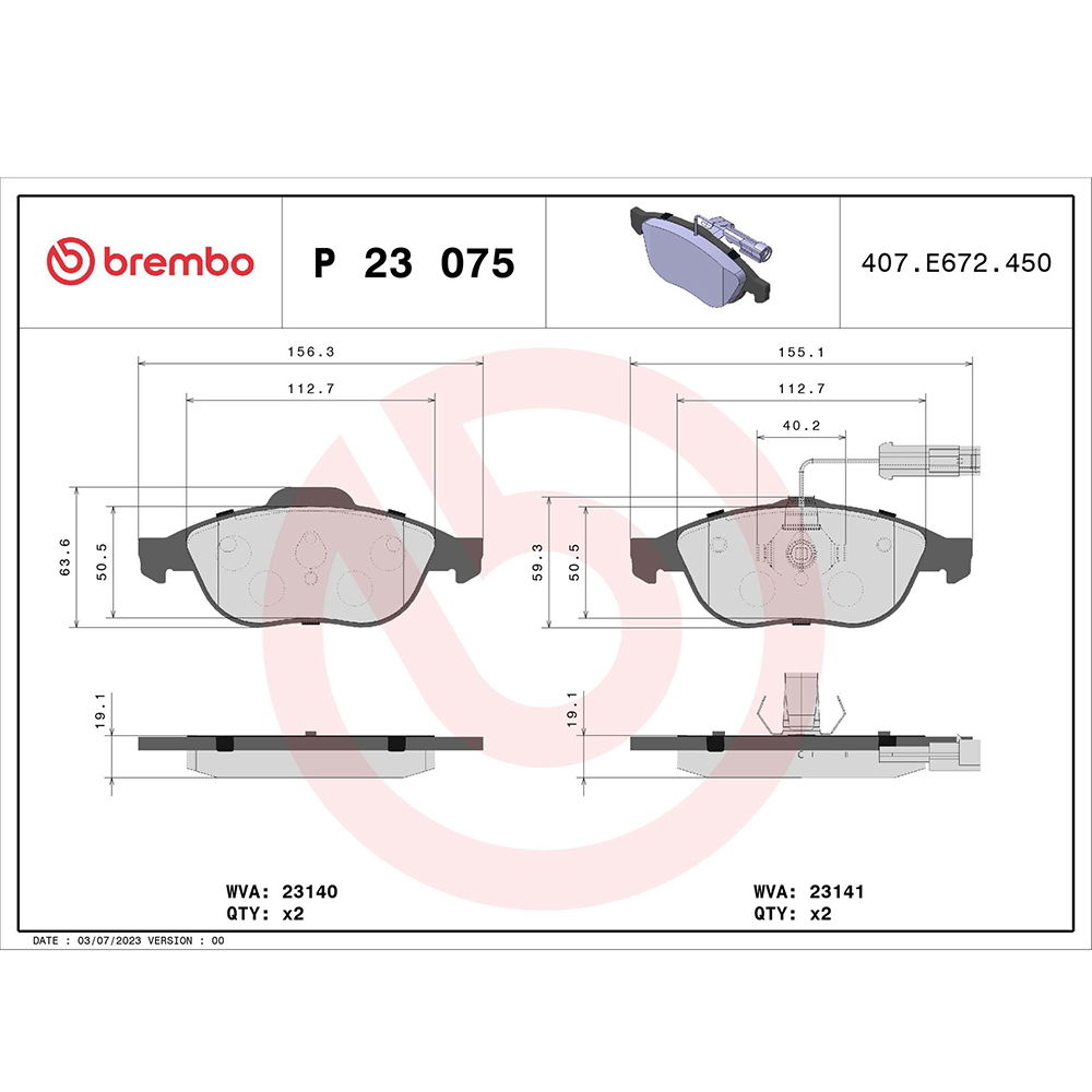 Σετ τακάκια, Δισκόφρενα Brembo P 23 075 για Alfa Romeo, Fiat, Lancia - Amortiseronline - Amortiseronline Σετ τακάκια, Δισκόφρενα brembo p 23 075 για alfa romeo, fiat, lancia - amortiseronline -
