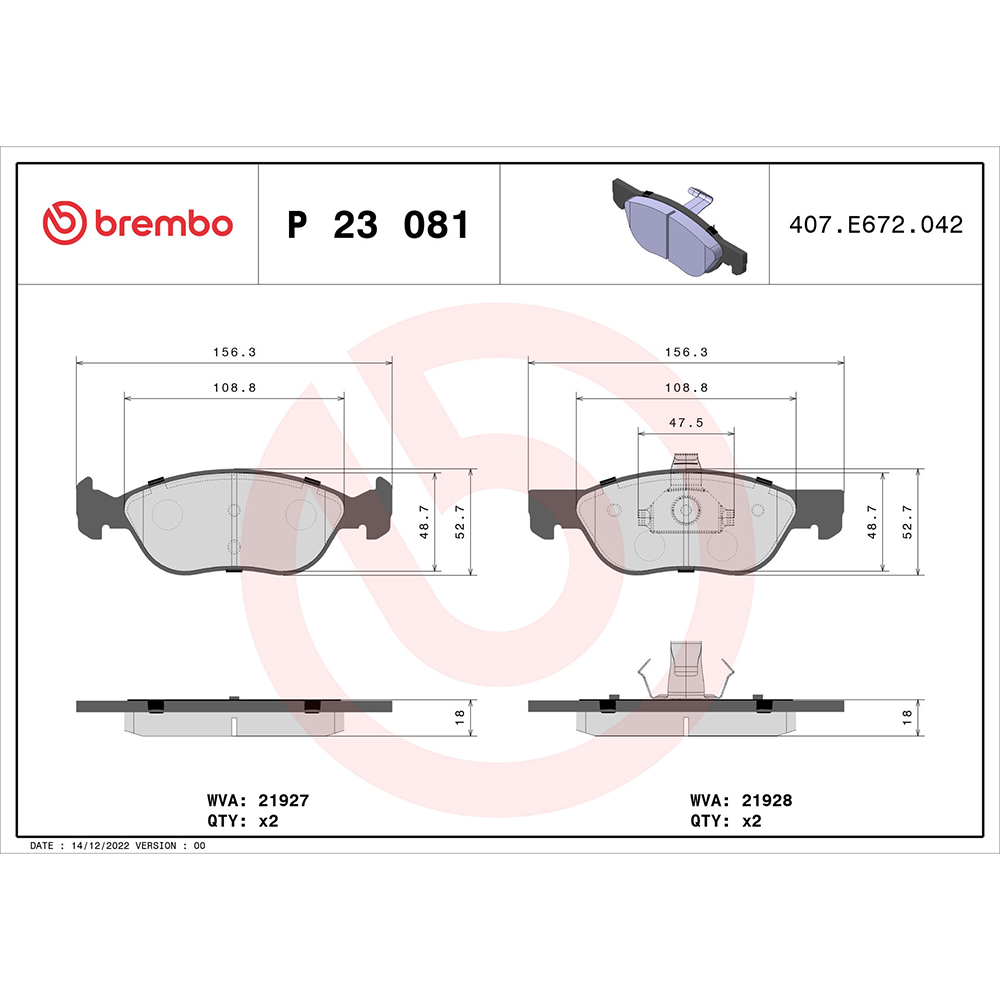 Σετ τακάκια, Δισκόφρενα Brembo P 23 081 για Fiat - Amortiseronline - Amortiseronline Σετ τακάκια, Δισκόφρενα brembo p 23 081 για fiat - amortiseronline -