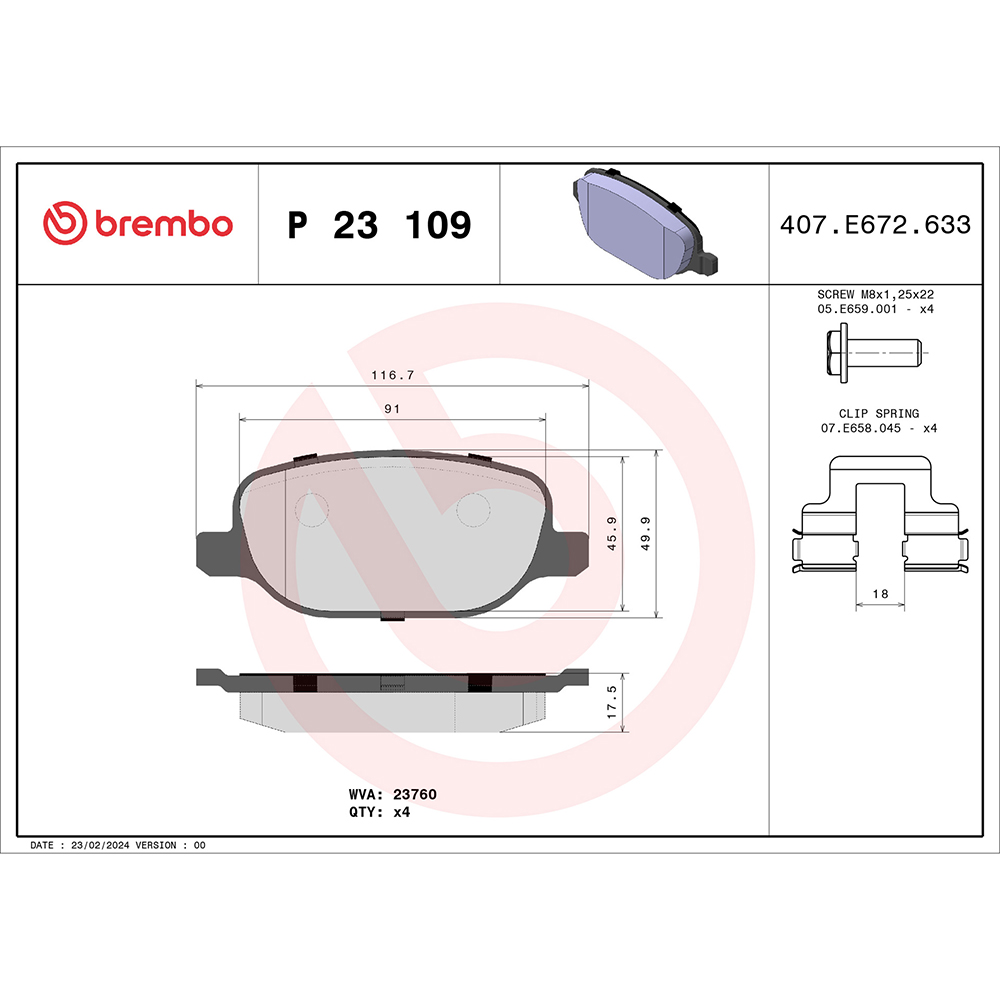 Σετ τακάκια, Δισκόφρενα Brembo P 23 109 για Alfa Romeo, Lancia - Amortiser Online - Amortiser Online Σετ τακάκια, Δισκόφρενα brembo p 23 109 για alfa romeo, lancia - amortiser online -