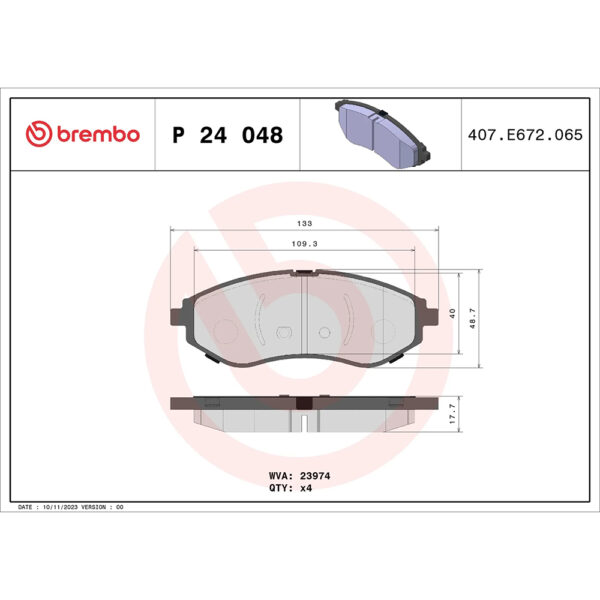 Σετ τακάκια, Δισκόφρενα brembo p 24 048 - amortiser online -