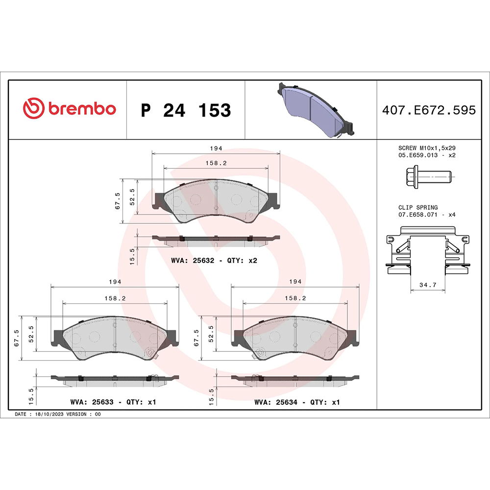 Σετ τακάκια, Δισκόφρενα Brembo P 24 153 για Ford, Mazda, Mercedes - Amortiser Online - Amortiser Online Σετ τακάκια, Δισκόφρενα brembo p 24 153 για ford, mazda, mercedes - amortiser online -