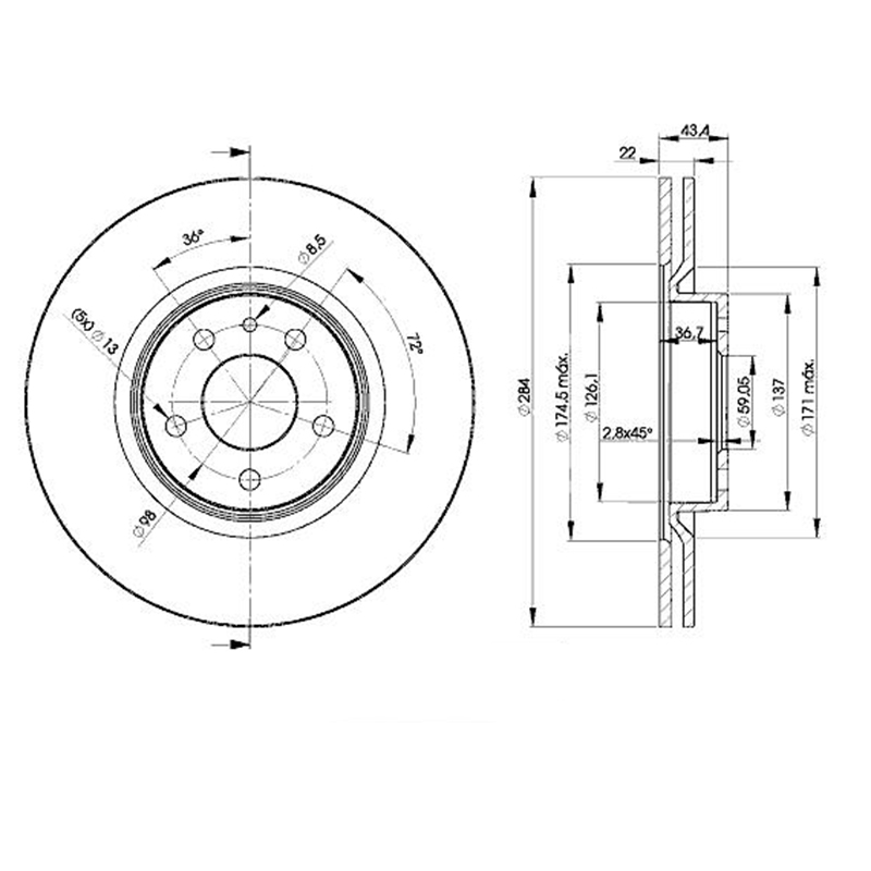 Δισκόπλακα Ztec+ Bd1738 για Alfa Romeo 156 1.8 16v00- 147 01- Fiat Doblo 10- F - Amortiser Online - Amortiser Online Δισκόπλακα ztec+ bd1738 για alfa romeo 156 1. 8 16v00- 147 01- fiat doblo 10- f - amortiser online -